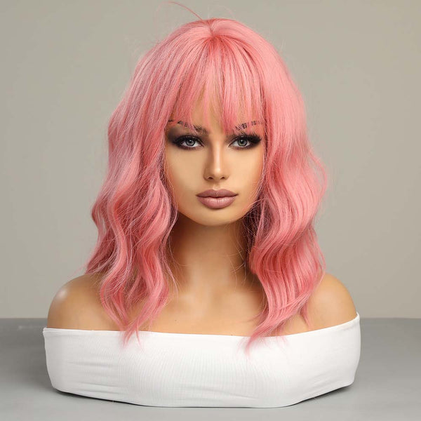 Bobo Pink Shoulder Longth Wig