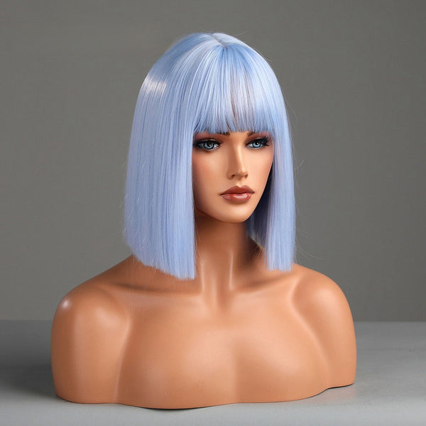 Short Light Blue Wig Cosplay Hair